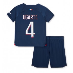 Paris Saint-Germain Manuel Ugarte #4 Dětské Domácí dres komplet 2023-24 Krátký Rukáv (+ trenýrky)